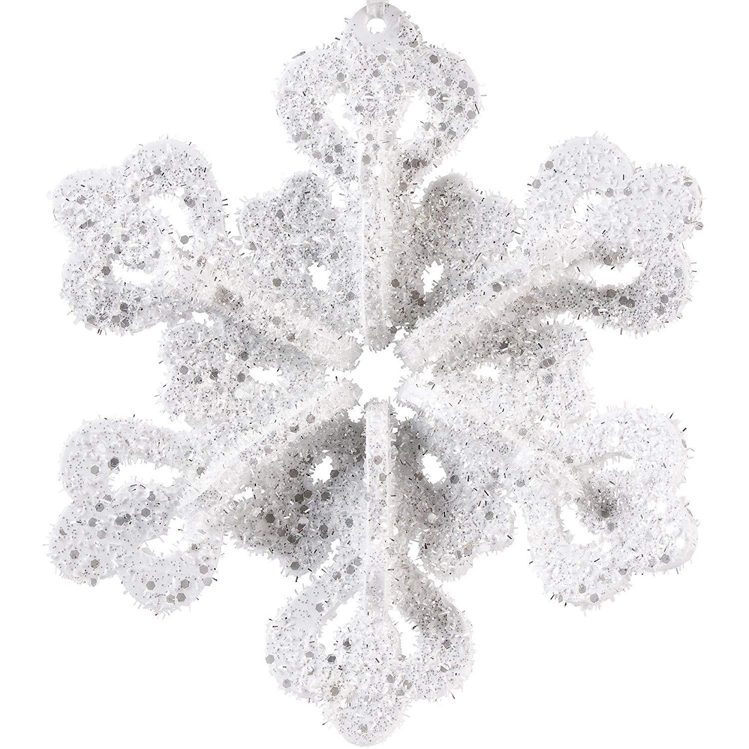 Snowflakes 3d Glitter Decoration Decorations - Party Centre