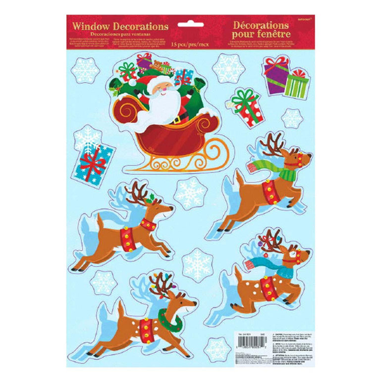 Santa Sleigh Window Decoration Decorations - Party Centre