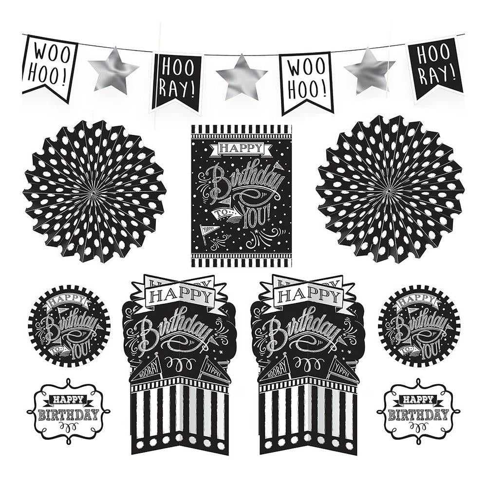 Chalkboard Birthday Room Decorating Kit Decorations - Party Centre
