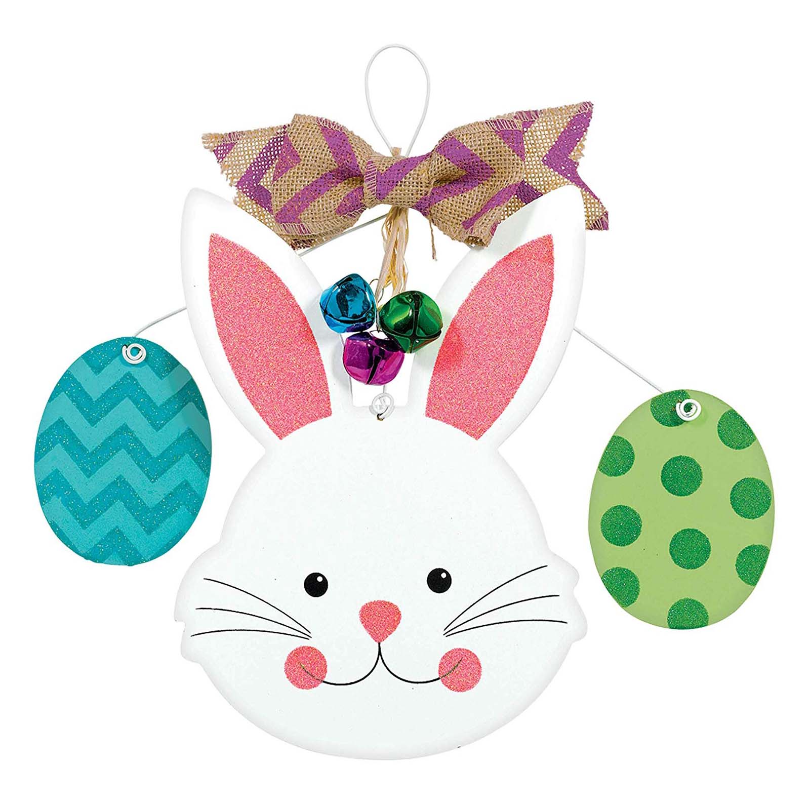 Bunny, Eggs & Bells Sign Hanging Decoration Decorations - Party Centre