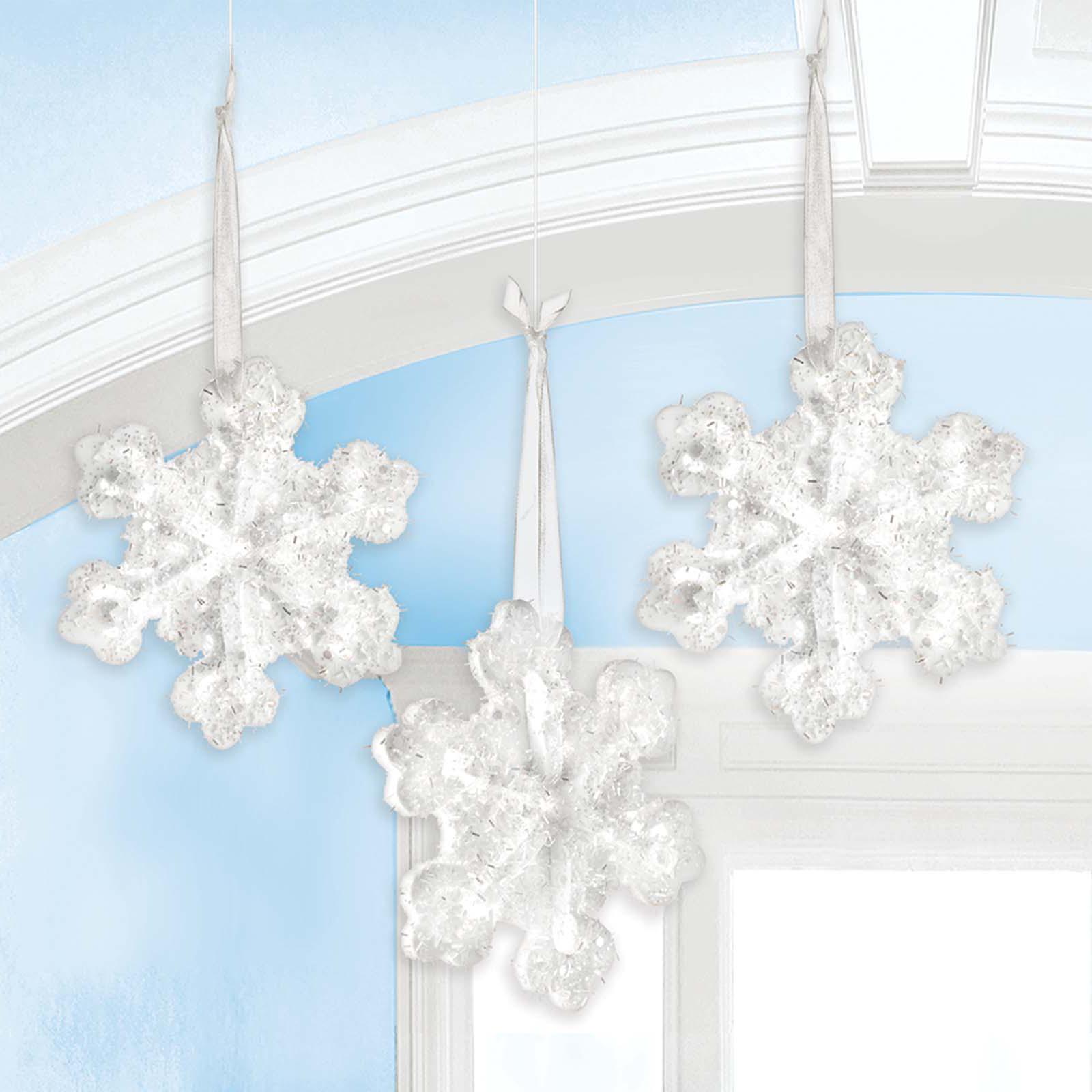 Snowflakes 3D Hanging Decoration 3pcs Decorations - Party Centre