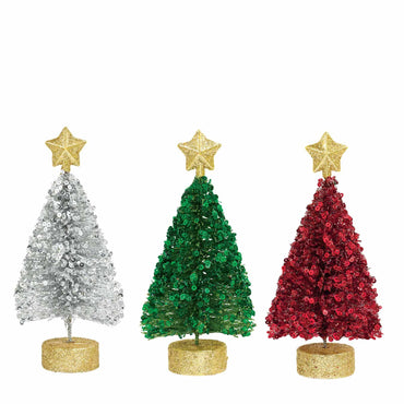 Sequin Christmas Tree Centerpiece 3pcs Decorations - Party Centre