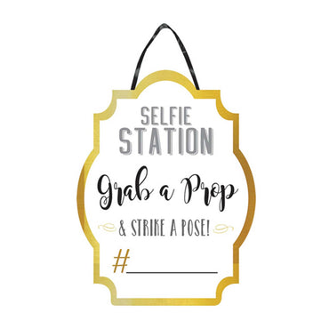 Photo Booth Selfie Station Hanging Sign Decorations - Party Centre