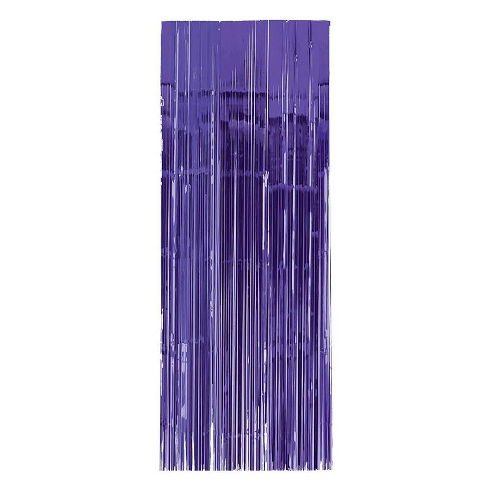 New Purple Metallic Curtain 8ft Decorations - Party Centre