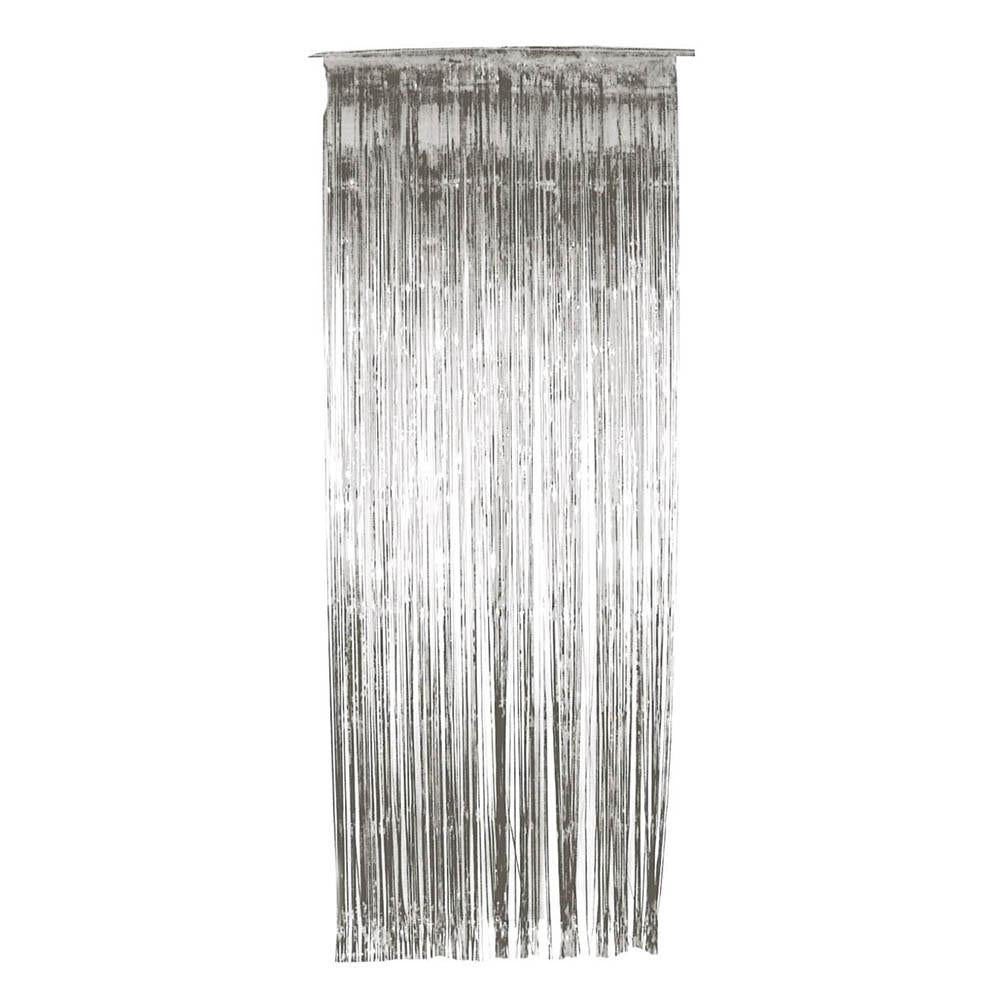 Silver Metallic Curtain 8 x 3ft Decorations - Party Centre