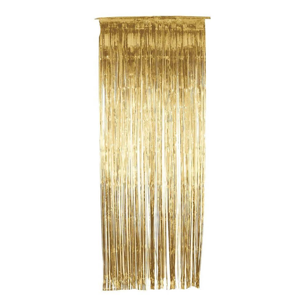 Gold Metallic Curtain 8 x 3ft Decorations - Party Centre