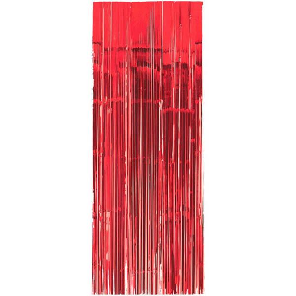 Apple Red Metallic Curtain 8ft Decorations - Party Centre