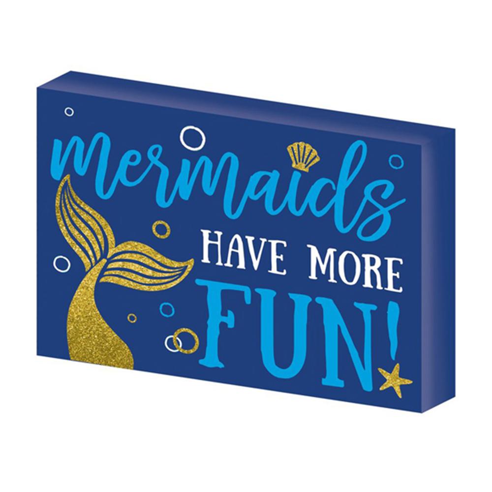 Mermaid Standing Plaque With Glitter Decorations - Party Centre