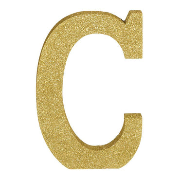 Letter C Glitter Wood Table Decoration Decorations - Party Centre