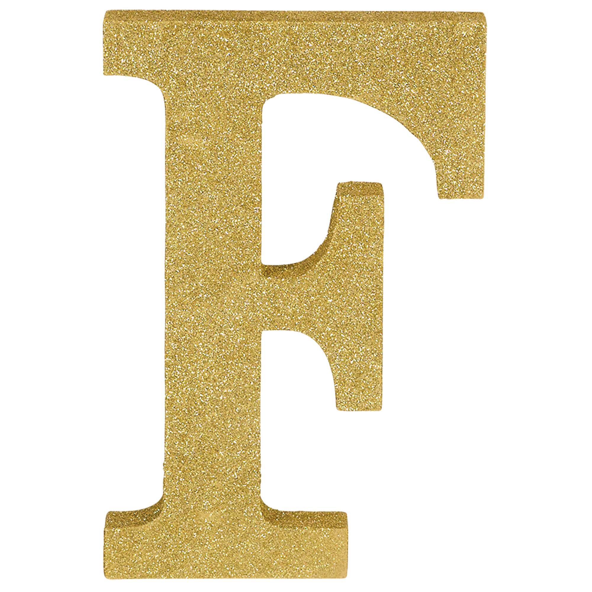 Letter F Glitter Wood Table Decoration Decorations - Party Centre