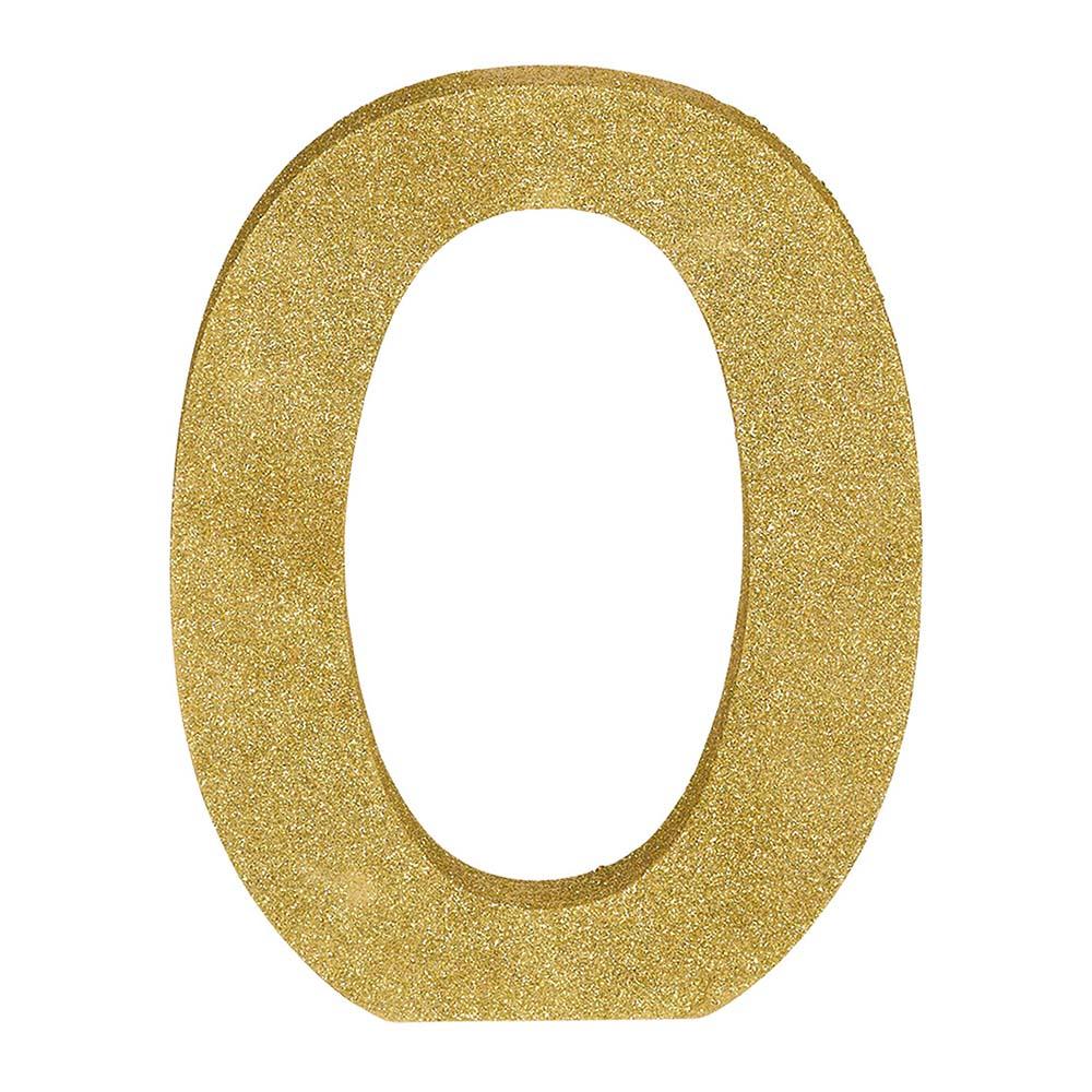Letter O Glitter Wood Table Decoration Decorations - Party Centre