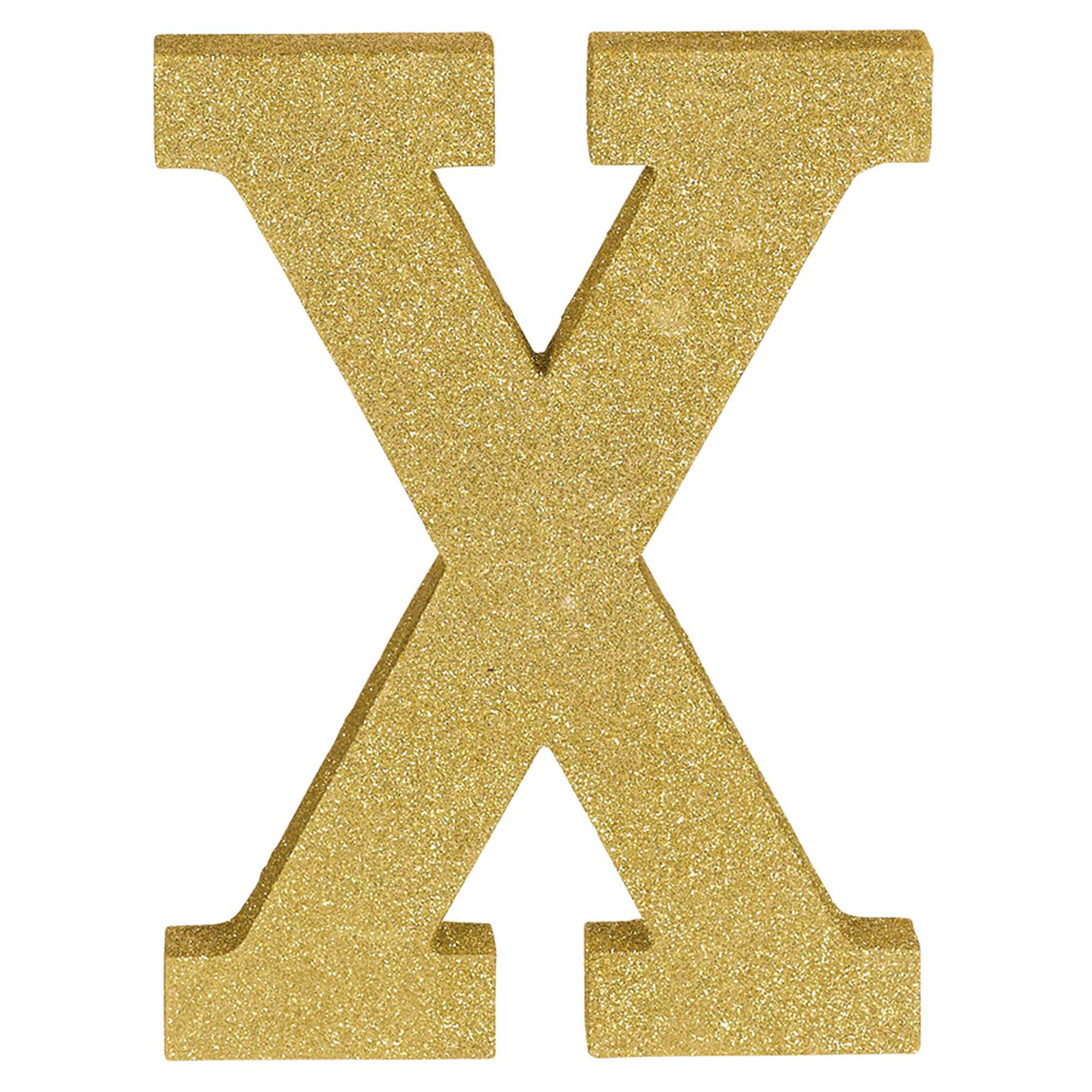 Letter X Glitter Wood Table Decoration Decorations - Party Centre