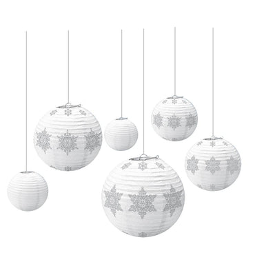 Winter Icon Paper Lanterns 6pcs Decorations - Party Centre