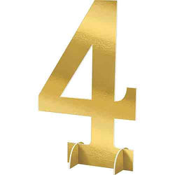 Number 4 Large Foil Standing Decoration
