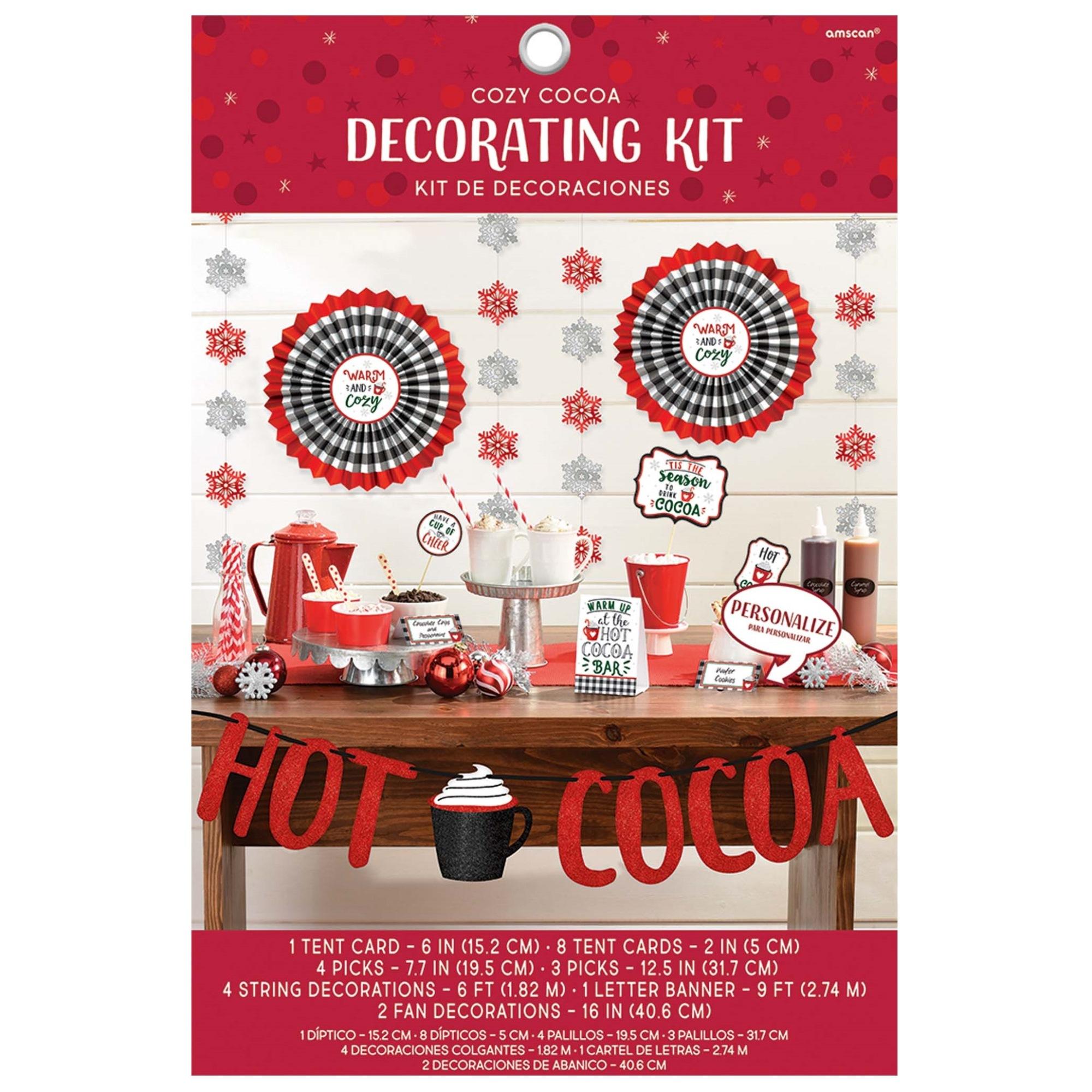 Christmas Hot Cocoa Bar Buffet Decorating Kit 23pcs Decorations - Party Centre