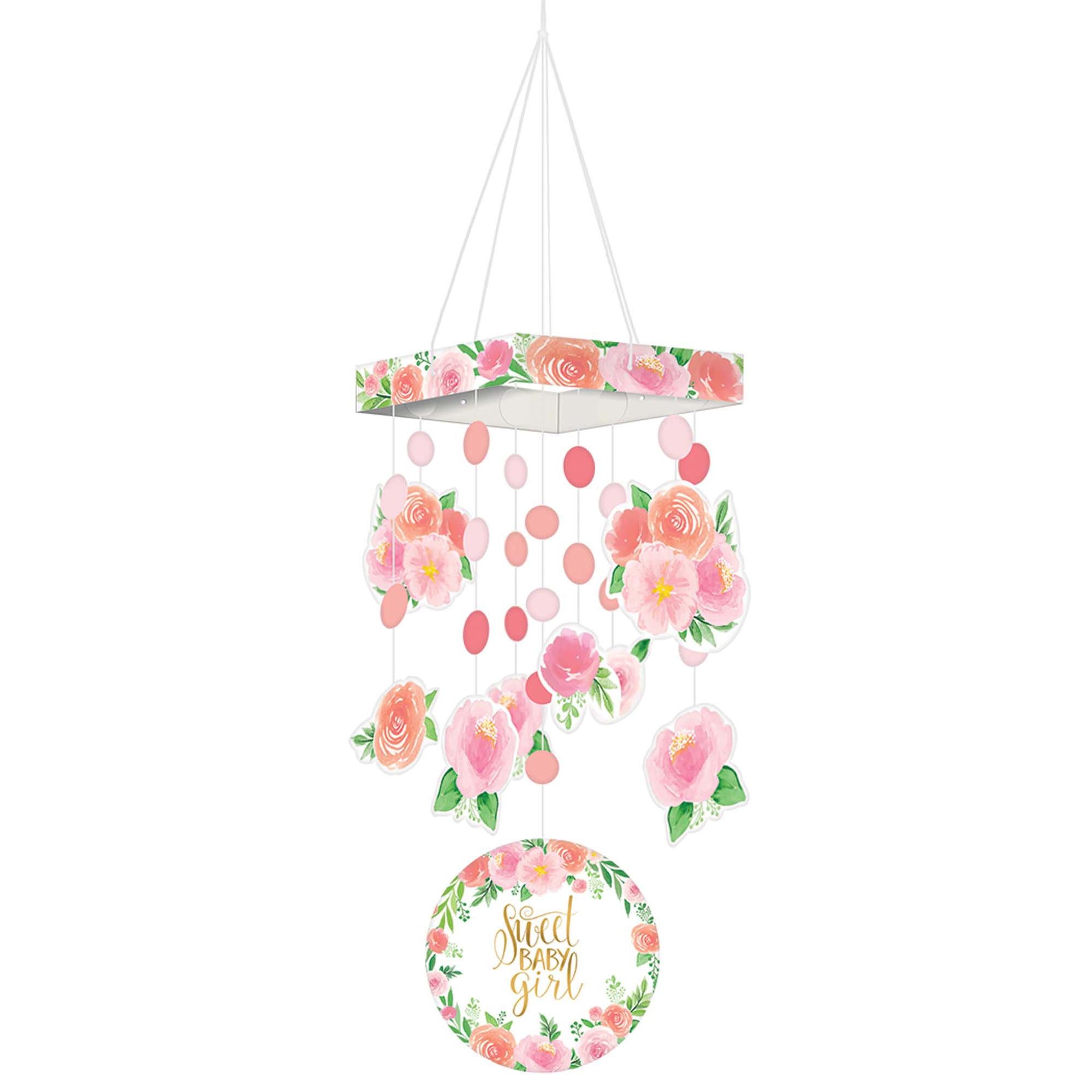 Floral Baby Coated Cardboard Hanging Decoration Decorations - Party Centre