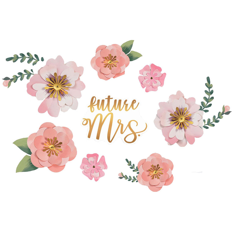 Mint To Be Floral Backdrop Decoration Decorations - Party Centre