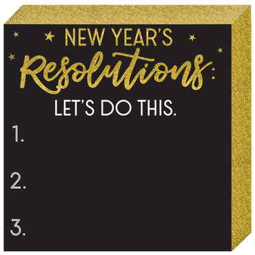 New Year Resolution Chalkboard Plaque Decorations - Party Centre