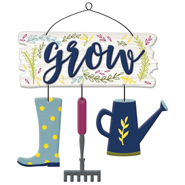 Garden Hanging Sign With Wire Hanger Decorations - Party Centre