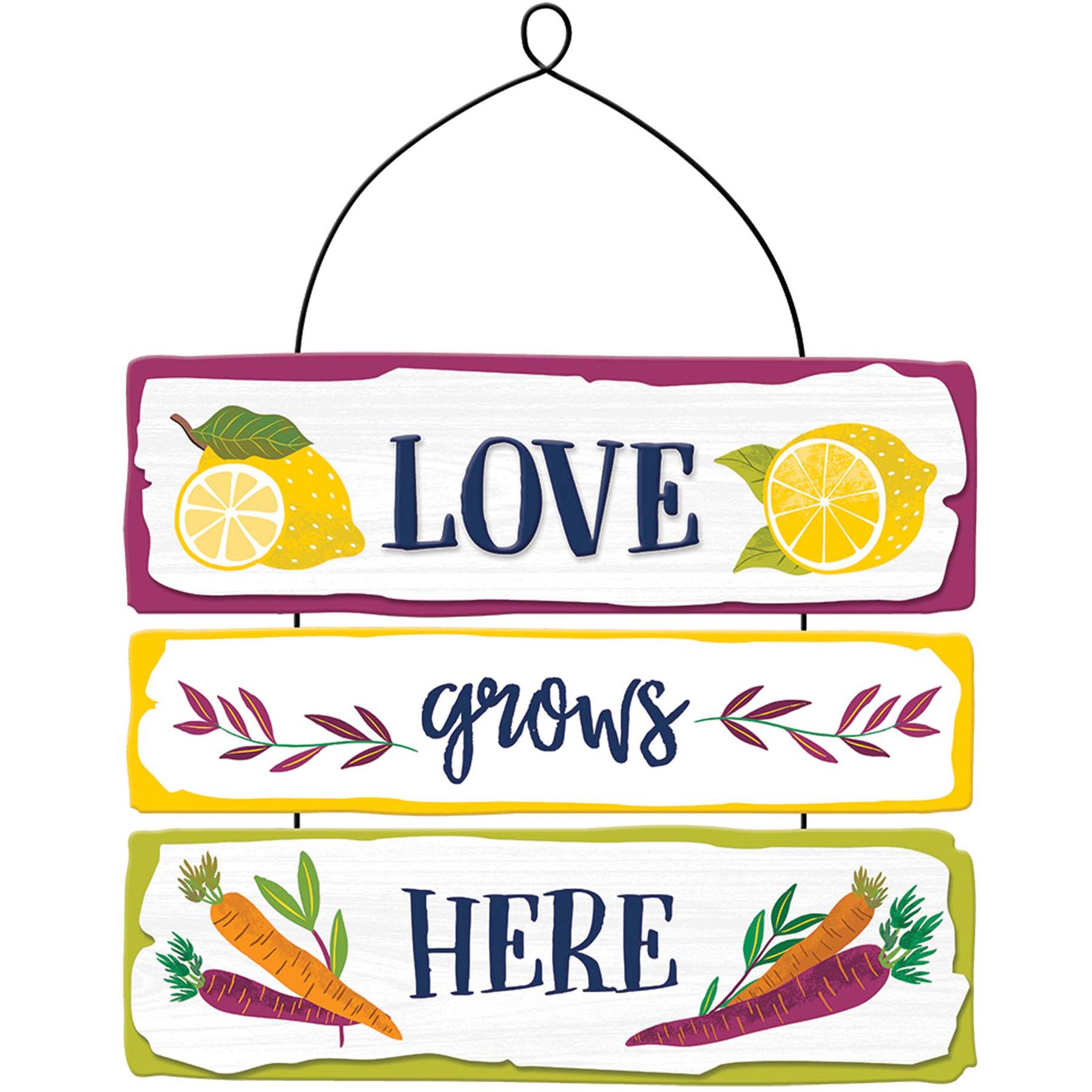 Love Grows Here Hanging Deluxe Decoration Decorations - Party Centre