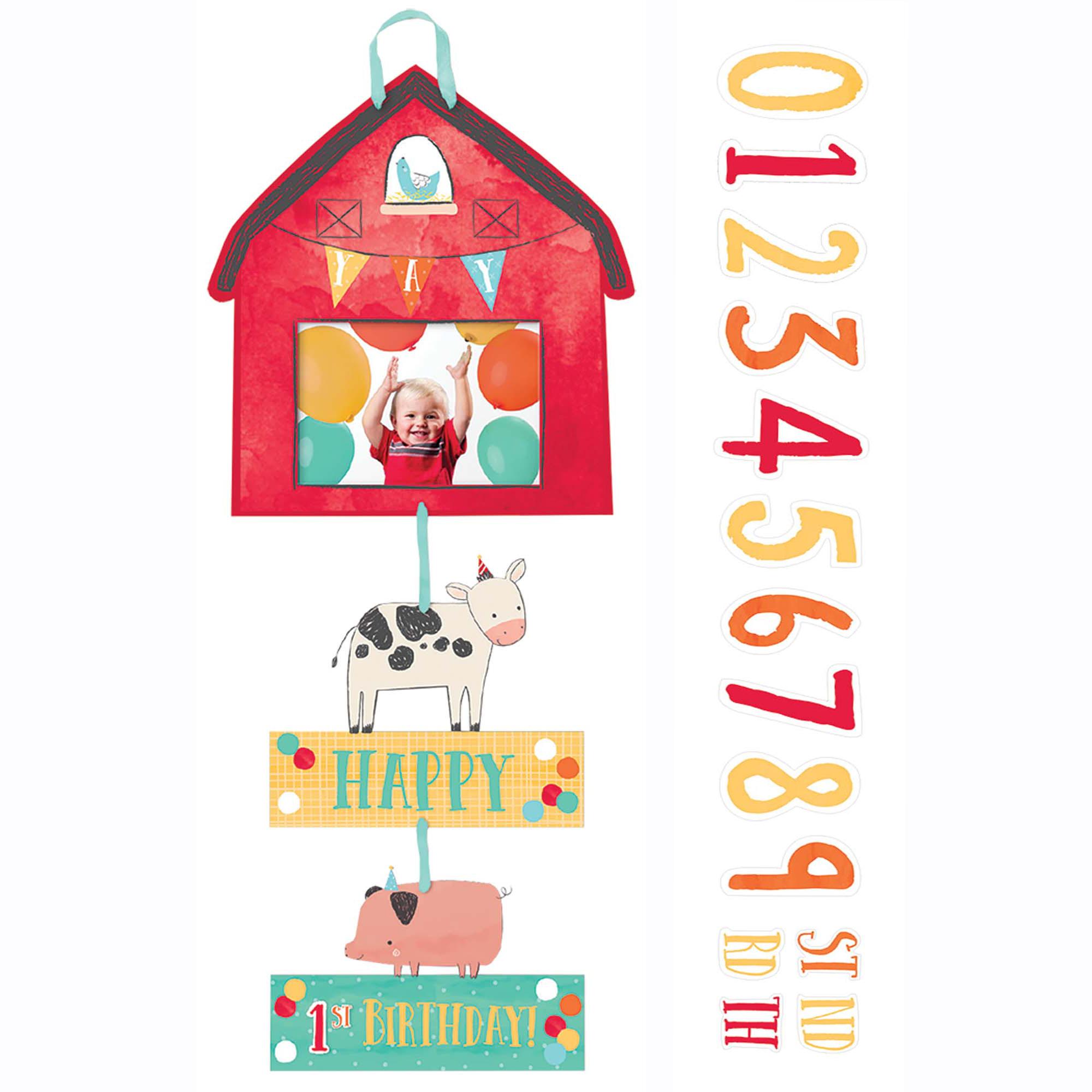Barnyard Birthday Cardboard Personalized Photo Sign Party Accessories - Party Centre