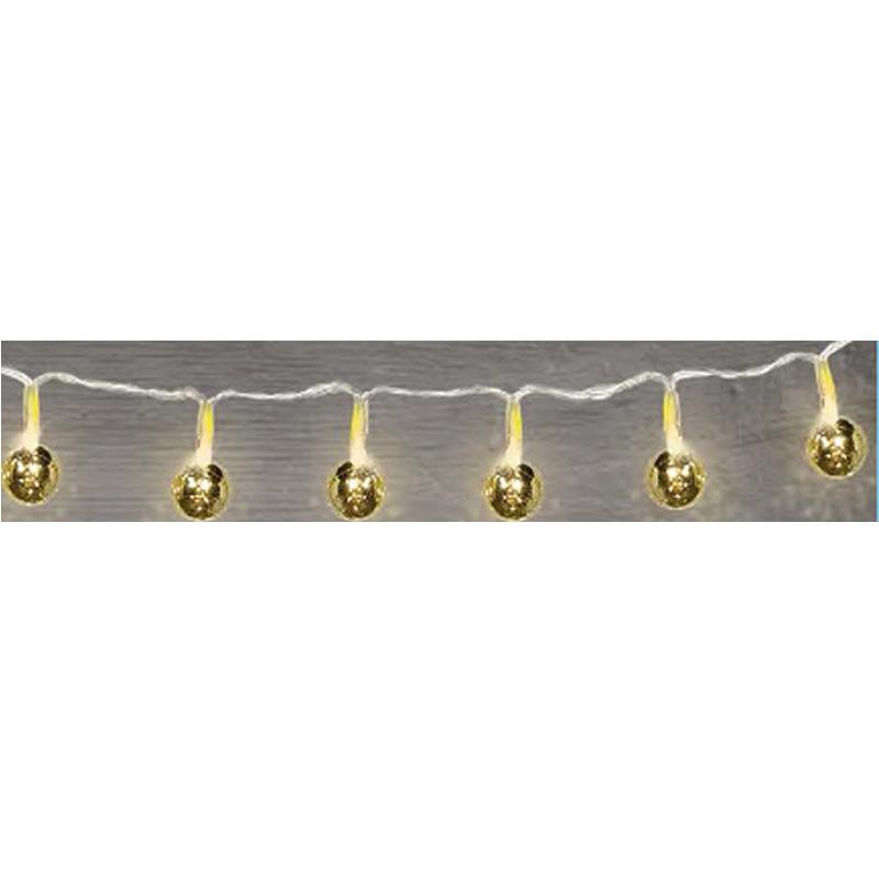 Gold Mercury Mini Globes LED String Lights Decoration Decorations - Party Centre