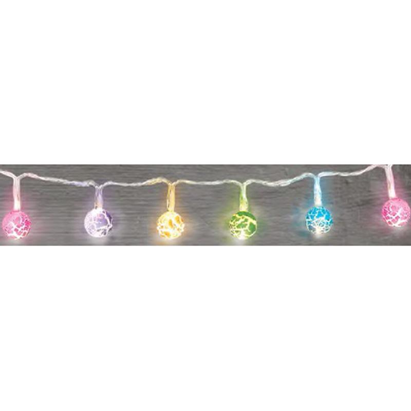 Colored Crackle Mini Globes LED String Lights Decoration Decorations - Party Centre
