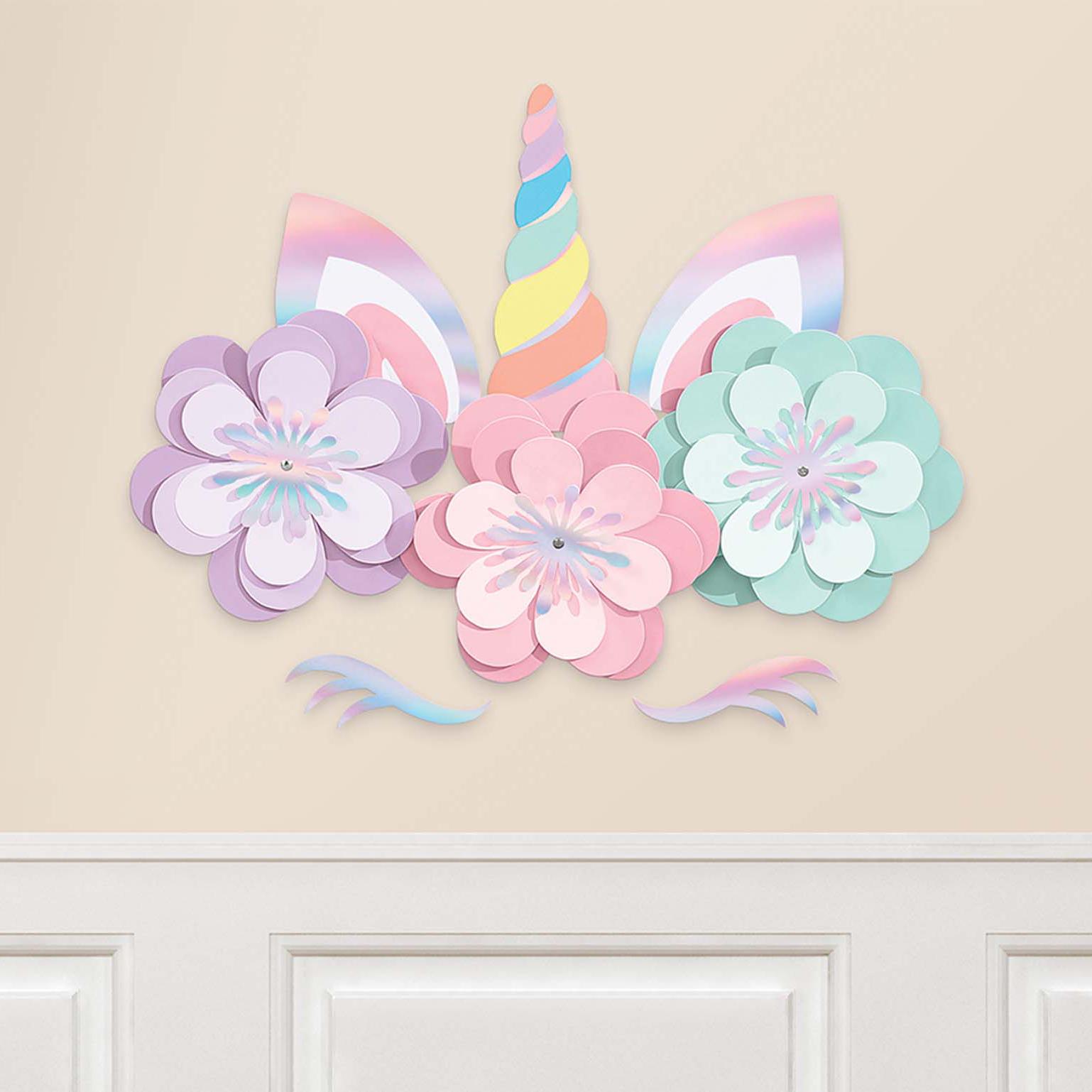 Magical Rainbow Unicorn Wall Decorating Kit Decorations - Party Centre