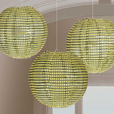 A Night In Disguise Sequined Lanterns 3pcs Decorations - Party Centre