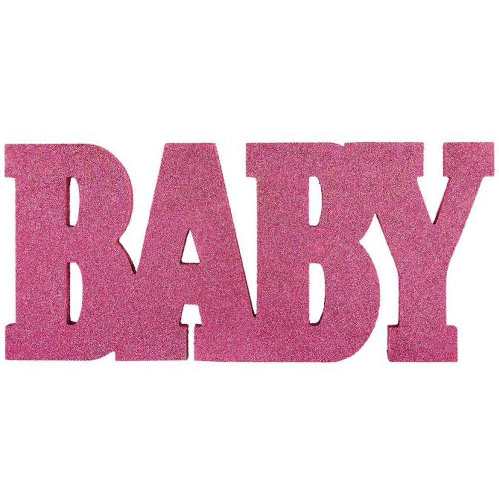 Oh Baby! Girl Standing Glitter Sign Decorations - Party Centre