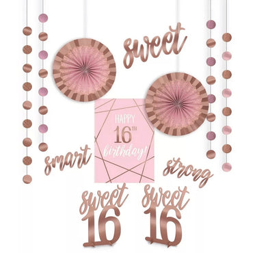 Sixteen Blush Room Decorating Kit Paper w/ Glitter & Foil