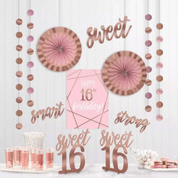 Sixteen Blush Room Decorating Kit Paper w/ Glitter & Foil