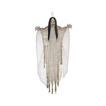 Creepy Girl Fabric Hanging Sign 24in Decorations - Party Centre