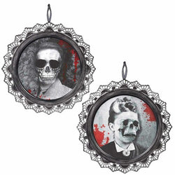 Scary Portrait Metal Sign 12in Decorations - Party Centre