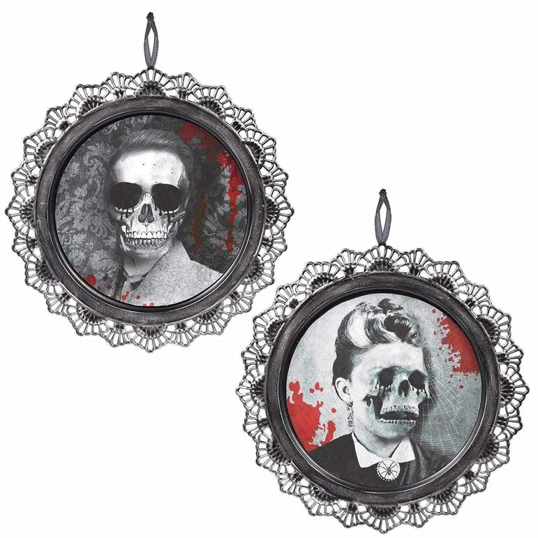 Scary Portrait Metal Sign 12in Decorations - Party Centre