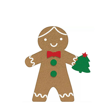 Mini Standing Gingerbread Sign with Felt Decorations - Party Centre