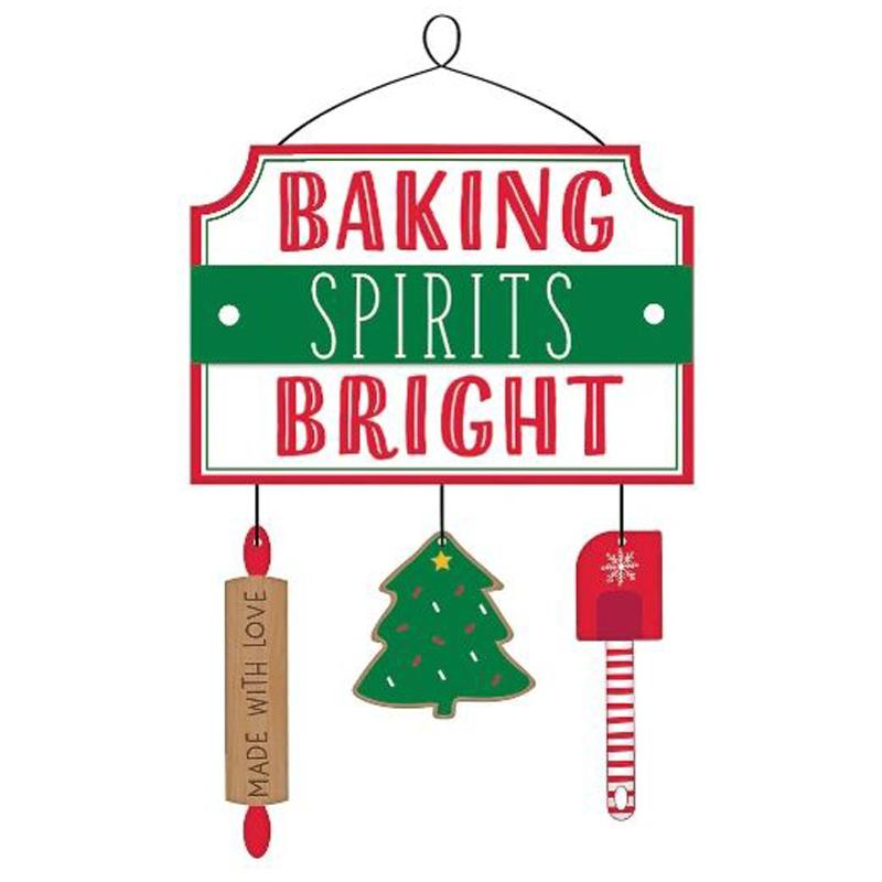 Baking Spirits Bright Hanging Sign 15in x 9in Decorations - Party Centre