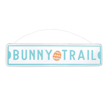 Easter Bunny Trail Street Metallic Hanging Sign Decorations - Party Centre