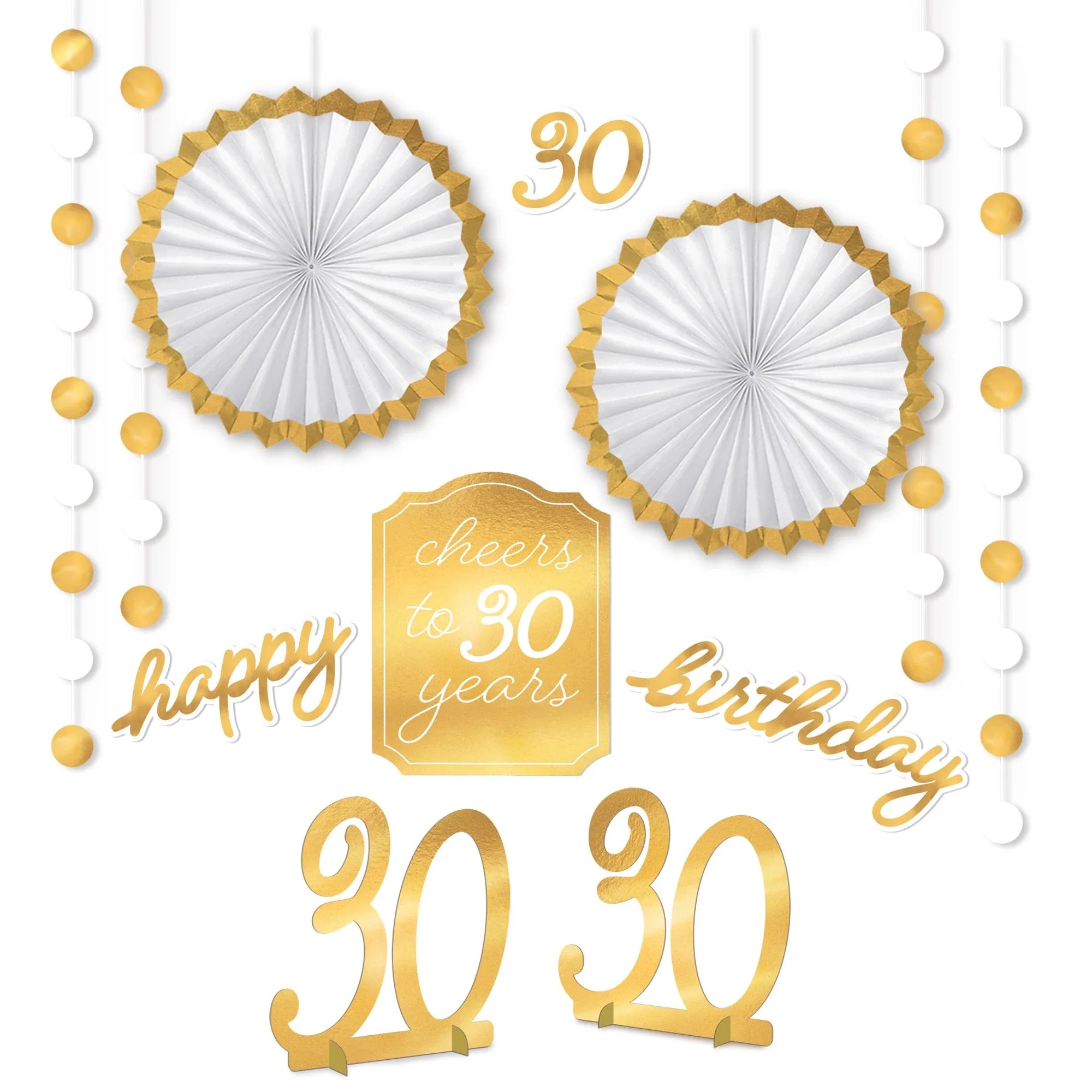 30th Golden Age Birthday Room Decorating Kit