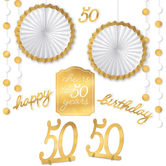 50th Golden Age Birthday Room Decorating Kit