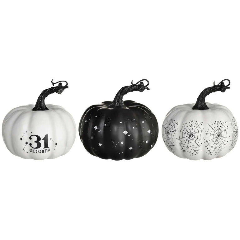 Classic Black & White Pumpkins 3pcs