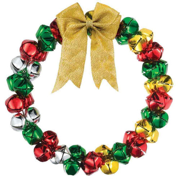 Jingle Bell Wreath Metal & Fabric