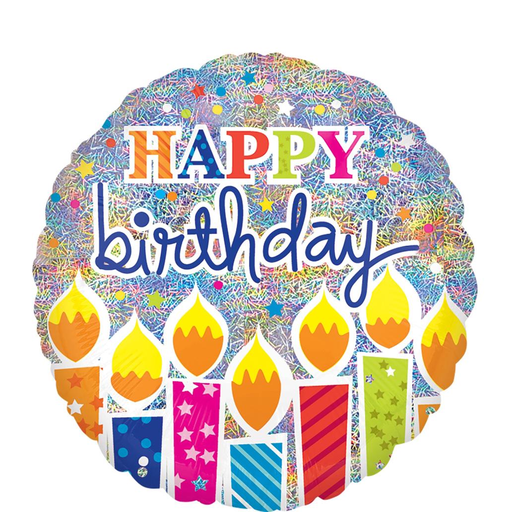 Shimmer Birthday Candles Foil Balloon 18in Balloons & Streamers - Party Centre