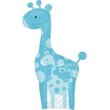 Safari Baby Boy Giraffe Foil Balloon 25 x 42in Balloons & Streamers - Party Centre