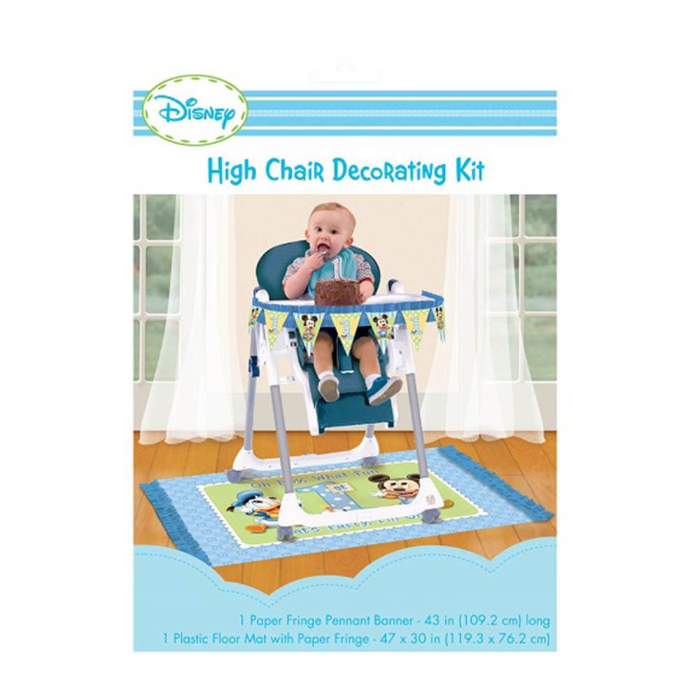 Mickey Mouse 1st Birthday High Chair Decorating Kit Decorations - Party Centre