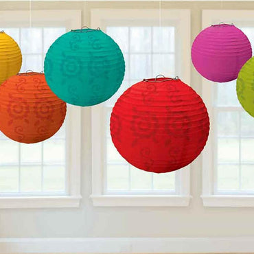 Fiesta Value Pack Paper Lanterns 6pcs Decorations - Party Centre