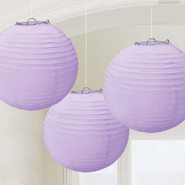 Lilac Paper Lanterns 3pcs Decorations - Party Centre