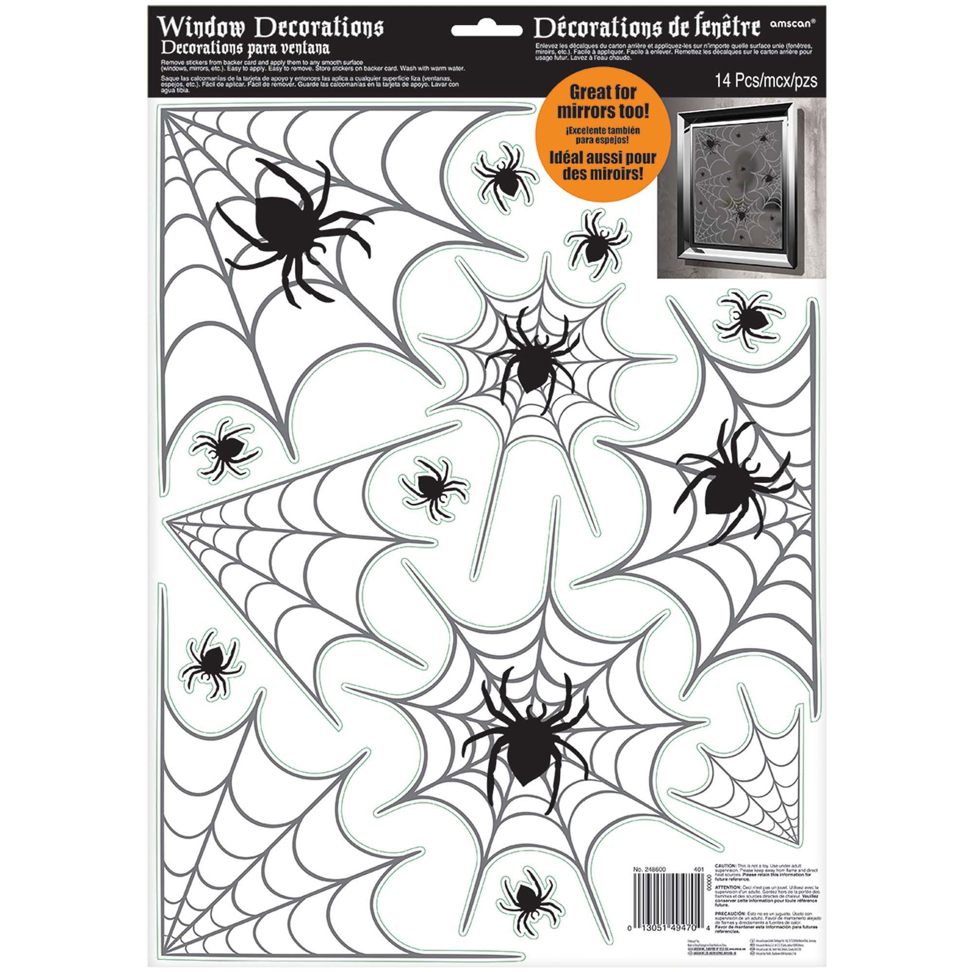 Spider Web Halloween Window Decoration Decorations - Party Centre