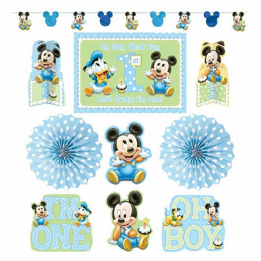 Mickey Mouse 1st Birthday Decorating Kit Decorations - Party Centre