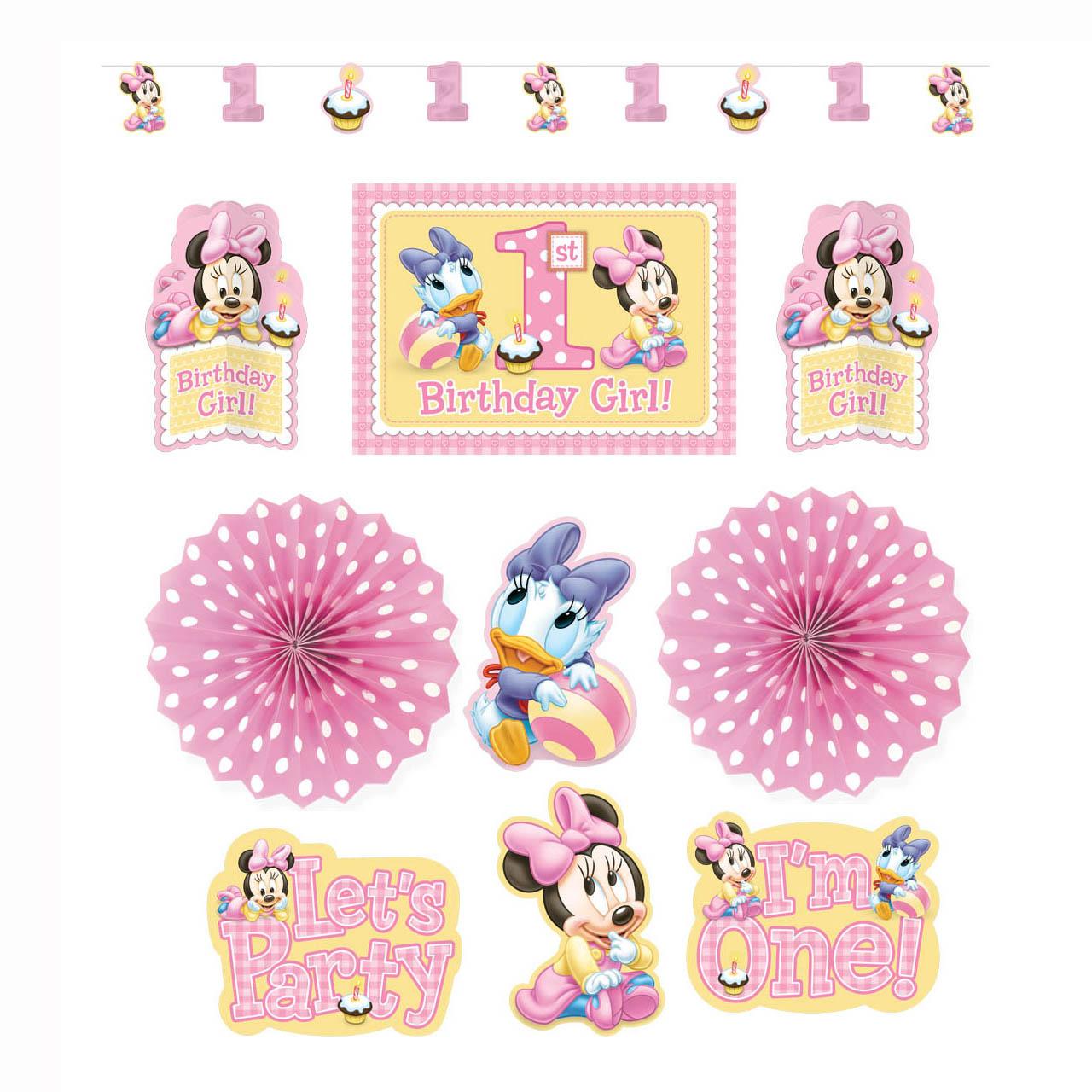 Minnie Mouse 1st Birthday Decorating Kit Decorations - Party Centre